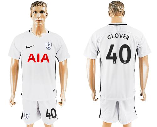 Tottenham Hotspur #40 Glover White Home Soccer Club Jersey - Click Image to Close